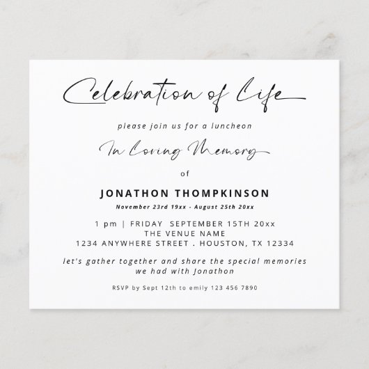 Haushaltsfeier Foto Weiße Mittagspause (Vorderseite)