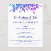 Haushaltsfeier Lila Eukalyptusinvit (Vorderseite)