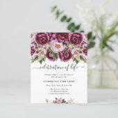 Haushaltsfeier Lila Foto Beerdigung (Stehend Vorderseite)