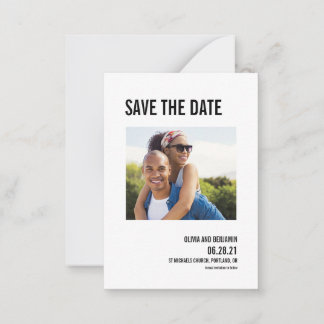 Haushaltsfett Typografie-Chic Save the Date Postka Mitteilungskarte