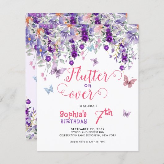 HAUSHALTSflattern über Blumenschmetterling Geburts (Vorne/Hinten)