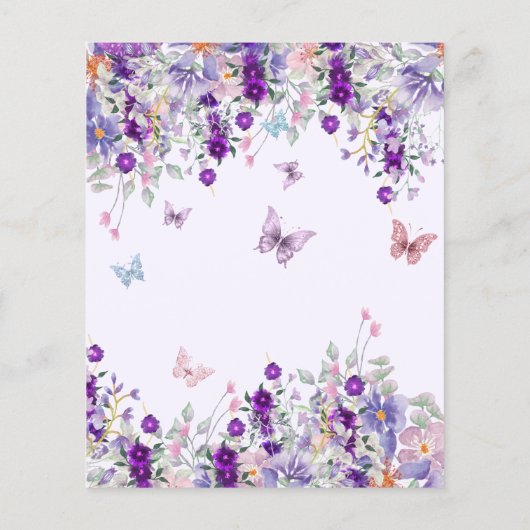 HAUSHALTSflattern über Blumenschmetterling Geburts (Rückseite)