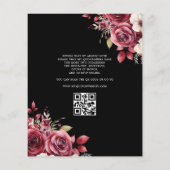 Haushaltsfloral Burgund QR Code Quinceanera Flyer (Hinten)