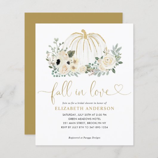 Haushaltsfloraler Fall von Liebe Pumpkin-Brautpart (Vorne/Hinten)