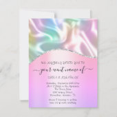 Haushaltsfloraler QR-Code Rosa Holografisch (Vorderseite)