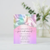 Haushaltsfloraler QR-Code Rosa Holografisch (Stehend Vorderseite)