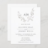 Haushaltsfloralmonogramm Save the Date (Vorne/Hinten)