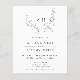 Haushaltsfloralmonogramm Save the Date