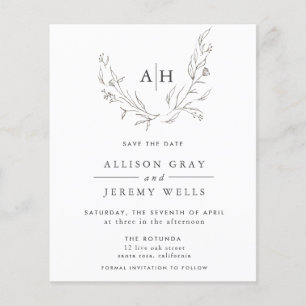 Haushaltsfloralmonogramm Save the Date