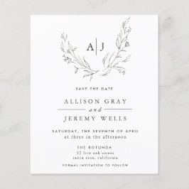 Haushaltsfloralmonogramm Save the Date