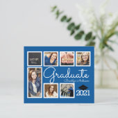HAUSHALTSFOTO-Collage Blue Graduate Ankündigung (Stehend Vorderseite)