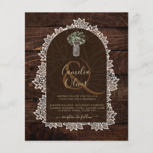 HAUSHALTSFoto Hochzeit Einladung rustikale Holzspi Flyer