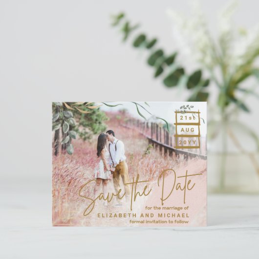 HAUSHALTSFOTO SAVE THE DATE - CHEAP Modern Einfach (Stehend Vorderseite)