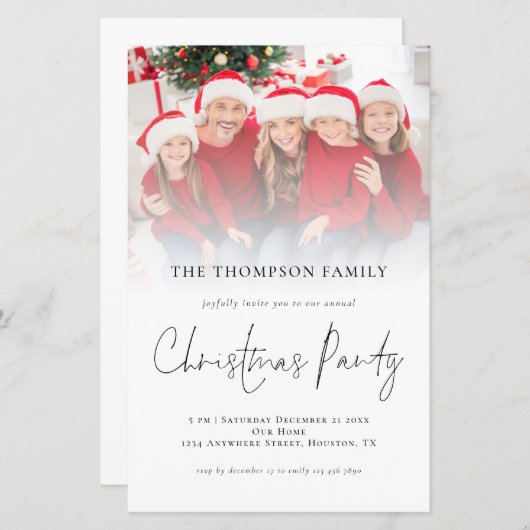 HAUSHALTSFoto Überlagern Weihnachten Party Einladu (Vorne/Hinten)