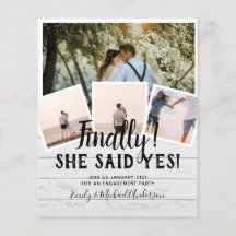 HAUSHALTSFOTO Verlobte Hochzeitsankündigung