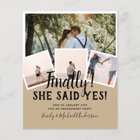 HAUSHALTSFOTO Verlobte Hochzeitsankündigung Flyer (Vorne)