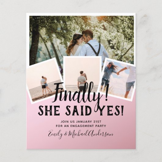 HAUSHALTSFOTO Verlobte Hochzeitsankündigung Flyer (Vorne)