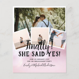 HAUSHALTSFOTO Verlobte Hochzeitsankündigung Flyer