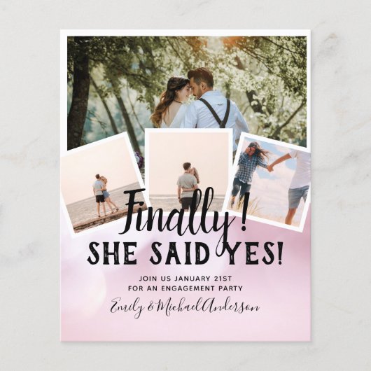 HAUSHALTSFOTO Verlobte Hochzeitsankündigung Flyer (Vorne)