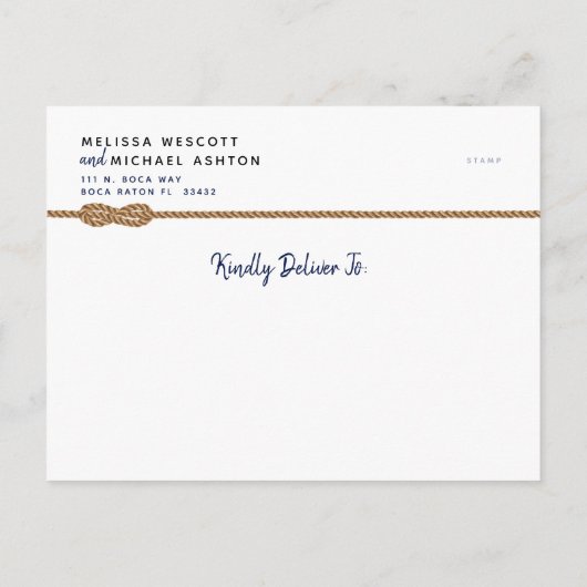 (Haushaltsfreundlich) ⚓ Einfach nautisch Save the Ankündigungspostkarte (Rückseite)