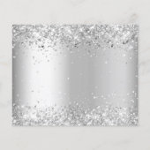 Haushaltsgeburt Weißsilber-Glitzer Save the Date (Rückseite)