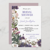 Haushaltsgepresste Wildblume Boho Brautparty Einladung (Vorne/Hinten)