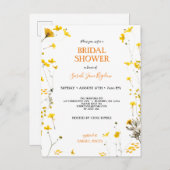 Haushaltsgepresste Wildblume Boho Brautparty Einladungspostkarte (Vorne/Hinten)