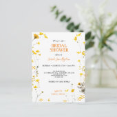 Haushaltsgepresste Wildblume Boho Brautparty Einladungspostkarte (Stehend Vorderseite)