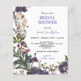 Haushaltsgepresste Wildblume Boho Brautparty Flyer