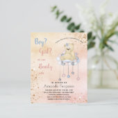 Haushaltsgeschlecht enthüllt Baby Dusche Teddy Bär (Stehend Vorderseite)