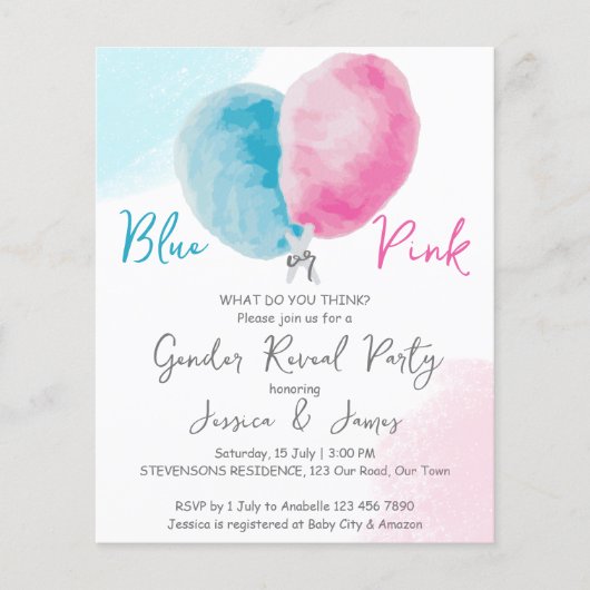 Haushaltsgeschlecht enthüllt Party laden blau oder (Vorderseite)