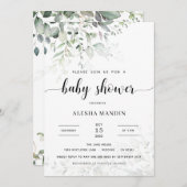 Haushaltsgeschlecht Neutrale Grünpflanzen Babydusc Einladung (Vorne/Hinten)