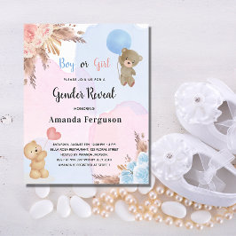 Haushaltsgeschlecht offenbart Pampasgras-Teddybär