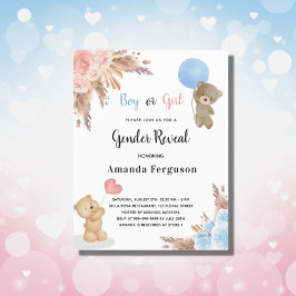 Haushaltsgeschlecht offenbart Pampasgras-Teddybär