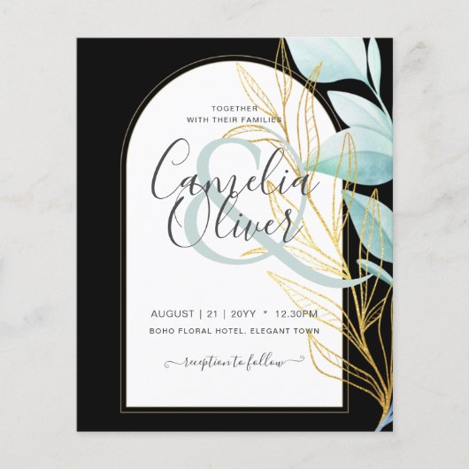 HAUSHALTSGLAS Gold Leaf Ampere und Hochzeit Flyer (Vorne)