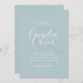 HAUSHALTSGlasseich Grüne einfarbige Hochzeit Einladung (Vorne/Hinten)