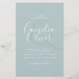 HAUSHALTSGlasseich Grüne einfarbige Hochzeit Flyer