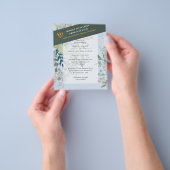 HAUSHALTSGlassgrün Eukalyptus-Blätter Hochzeit Flyer (Gruppe)