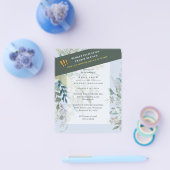 HAUSHALTSGlassgrün Eukalyptus-Blätter Hochzeit Flyer (Einzeln)