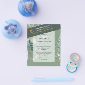 HAUSHALTSGlassgrün Eukalyptus-Blätter Hochzeit Flyer (Einzeln)