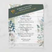 HAUSHALTSGlassgrün Eukalyptus-Blätter Hochzeit Flyer (Vorne)