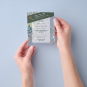 HAUSHALTSGlassgrün Eukalyptus-Blätter Hochzeit Flyer (Gruppe)