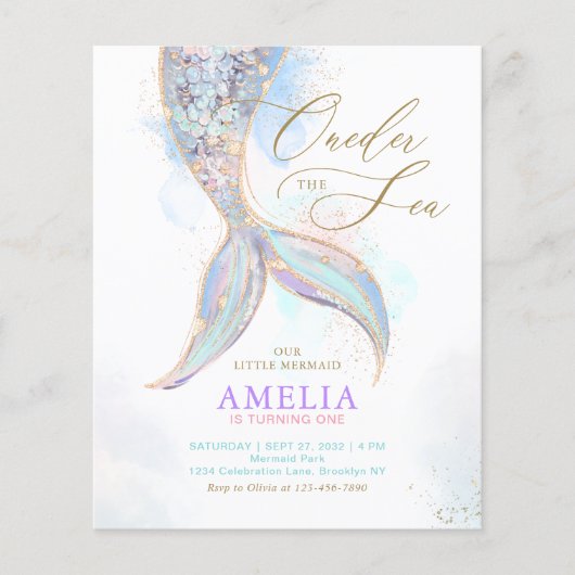 HAUSHALTSGlitzer Meerjungfrau ONEder Sea Geburtsta (Vorderseite)