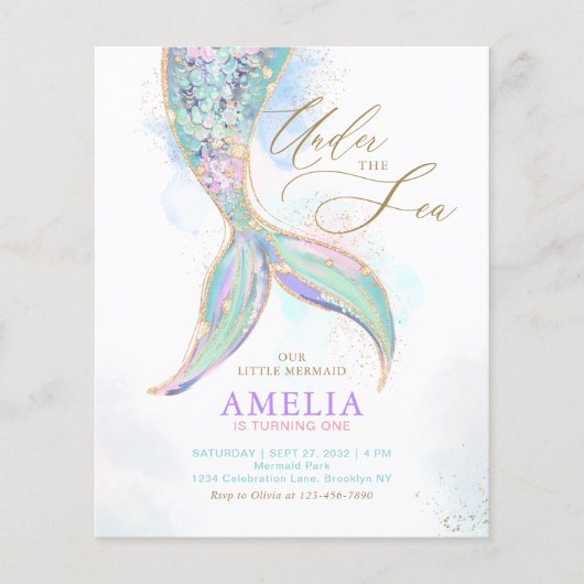 HAUSHALTSGlitzer Meerjungfrau Schwanz unter dem Me (Vorderseite)