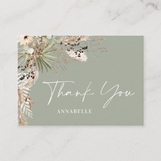 Haushaltsgrün, einfaches Brautparty danke Begleitkarte (Vorderseite)