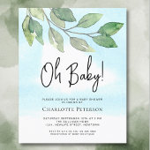 Haushaltsgrün Oh Baby Dusche Einladung