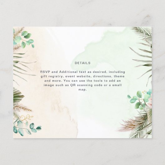 HAUSHALTSgrüne Eukalyptus Pampas Grass Wedding (Rückseite)