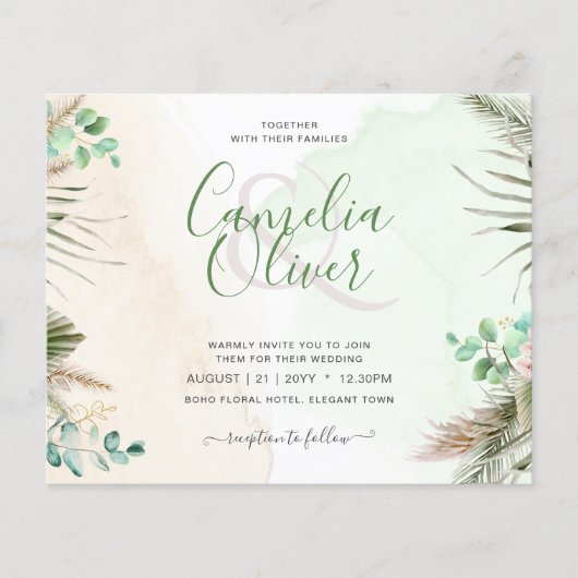 HAUSHALTSgrüne Eukalyptus Pampas Grass Wedding (Vorderseite)