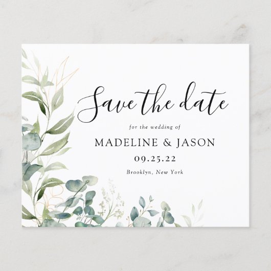 HAUSHALTSgrüne Eukalyptus Wedding speichert das Da (Vorderseite)