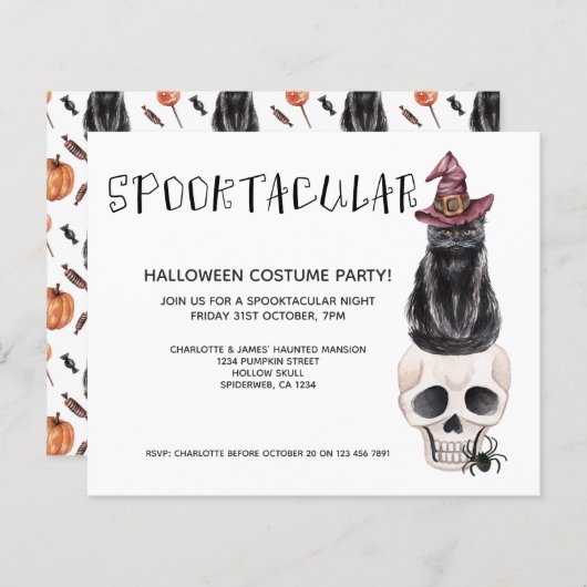 HAUSHALTSHalloween Spooktacular Schwarze Katze auf (Vorne/Hinten)